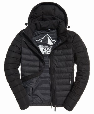 Superdry Fuji Colour Block Hooded Férfi Kabát Fekete | KQXFT3980